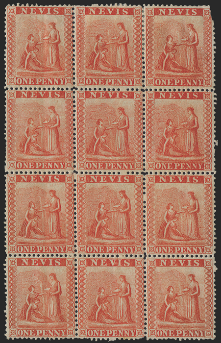 NEVIS 1867-76 1d pale red, SG9