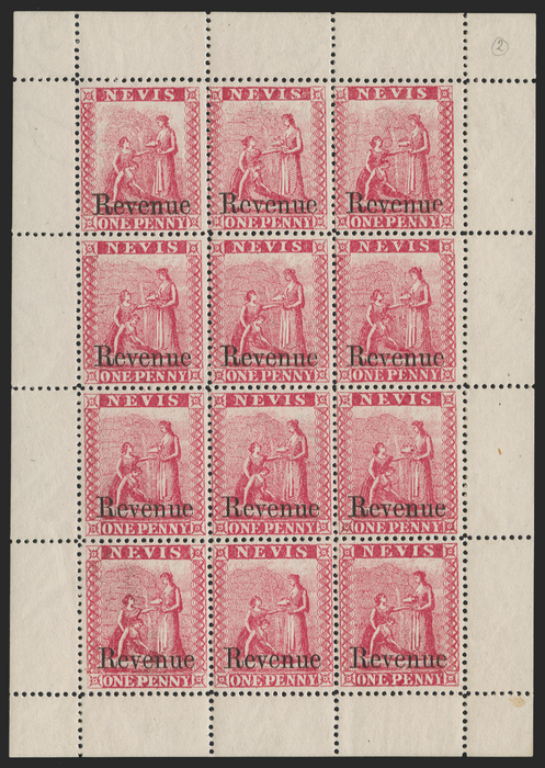 NEVIS 1882 1d rose Postal Fiscal, SGF2