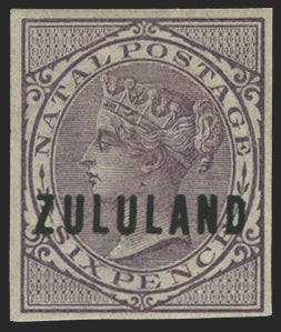 ZULULAND 1893 6d dull purple imprimatur, SG16