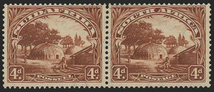 SOUTH AFRICA 1927-30 4d brown variety, SG35bw