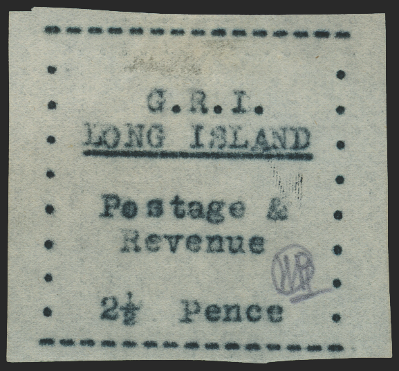 Long Island 1916 2½d black on wove, SG32 