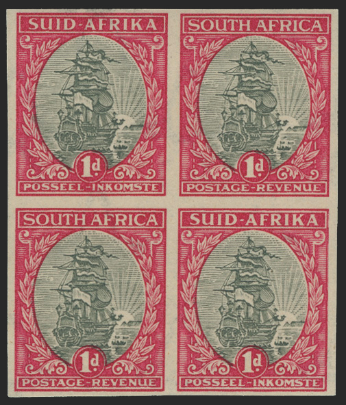 SOUTH AFRICA 1933-48 1d grey and carmine variety, SG56a