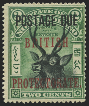 North Borneo 1902-12 2c black and green Postage Due, SGD50