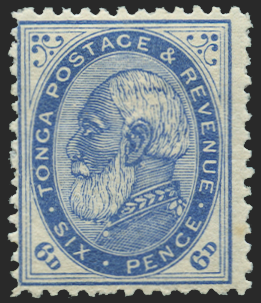 Tonga 1886-8 6d blue, SG3