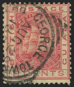 British Guiana 1882 8c rose, wmk CA reversed used, SG174x