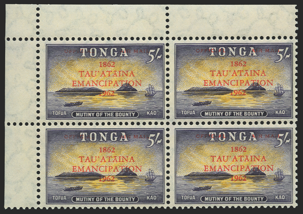Tonga 1962 "Emancipation" Air 5s orange-yellow and slate-lilac, SGO14