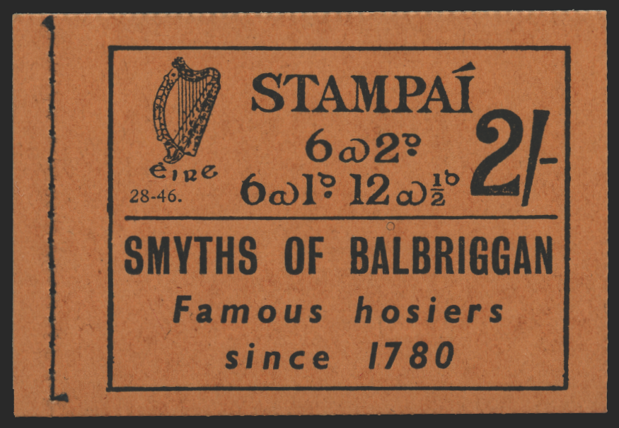 Ireland 1946 2s Booklet, black on buff cover, SGSB6