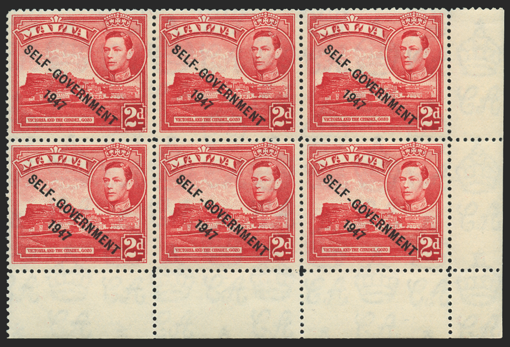 Malta 1948-53 2d scarlet variety, SG238b