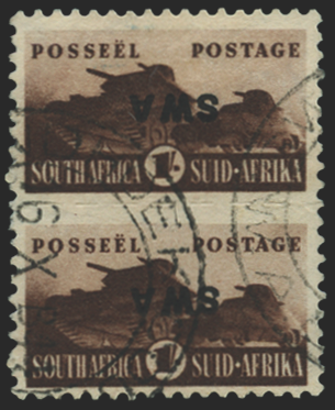 South West Africa 1943-44 War Effort 1s brown error, SG130c