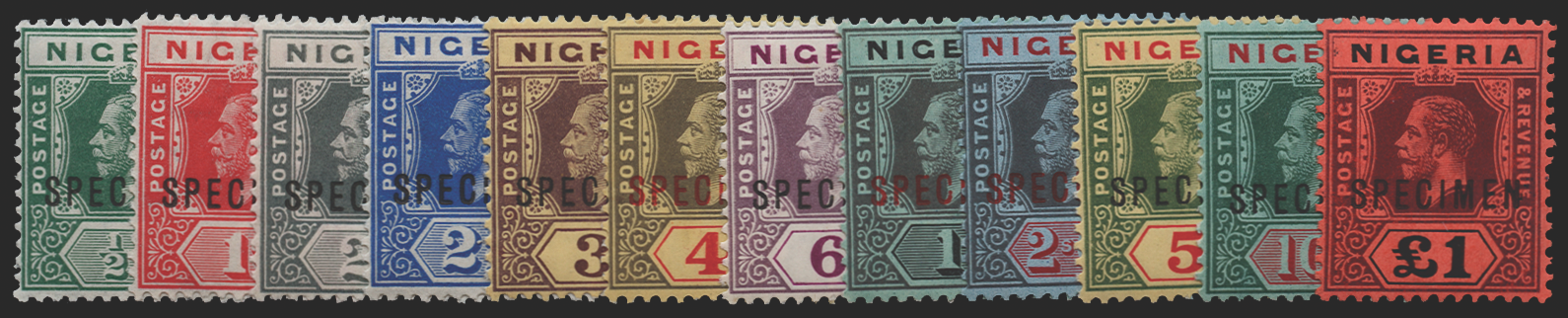 NIGERIA 1914-29 set of 12 to £1 Specimens, SG1s/12s