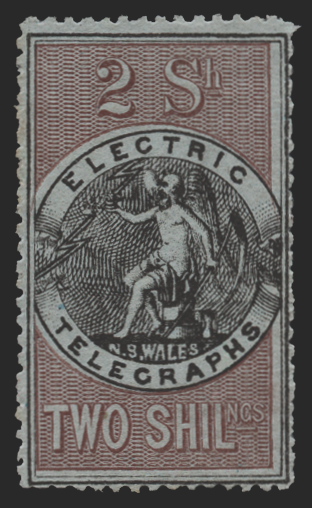 Australia New South Wales 1871 2s black and brown Telegraph, SGT5