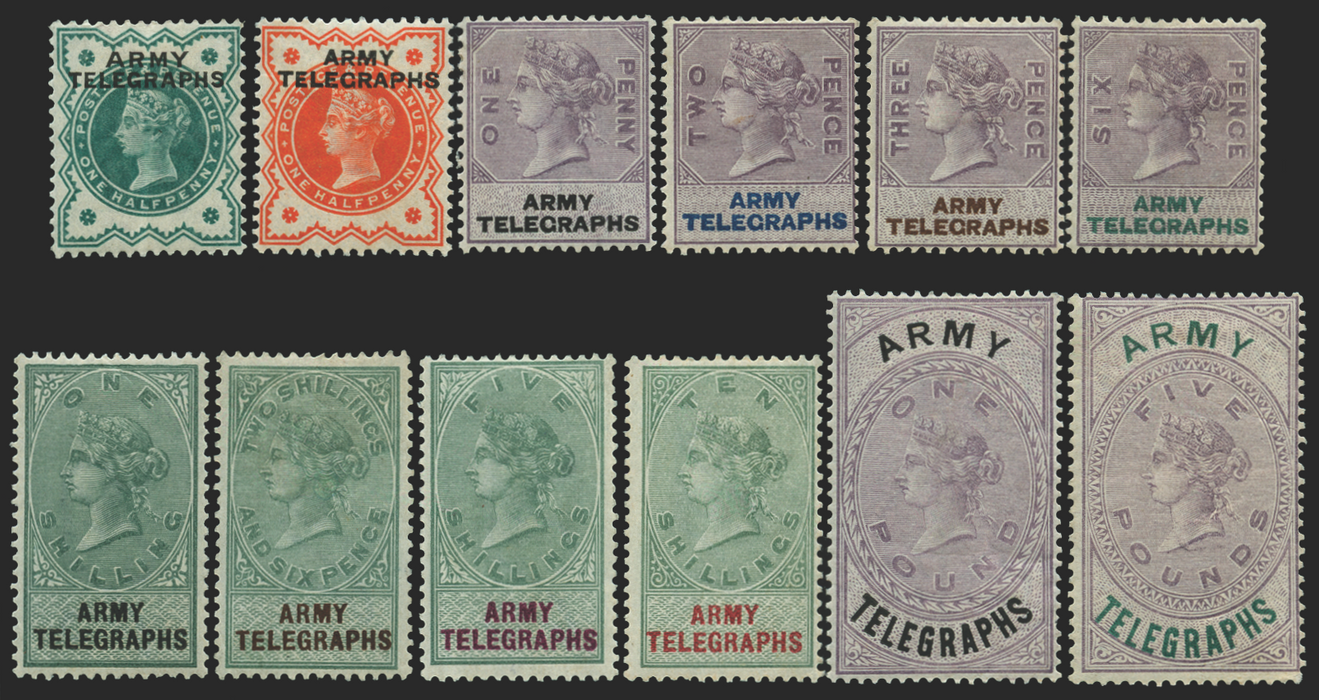 South Africa 1899-1900 ½d to £5 Army Telegraphs set of 12, SGAT1/13