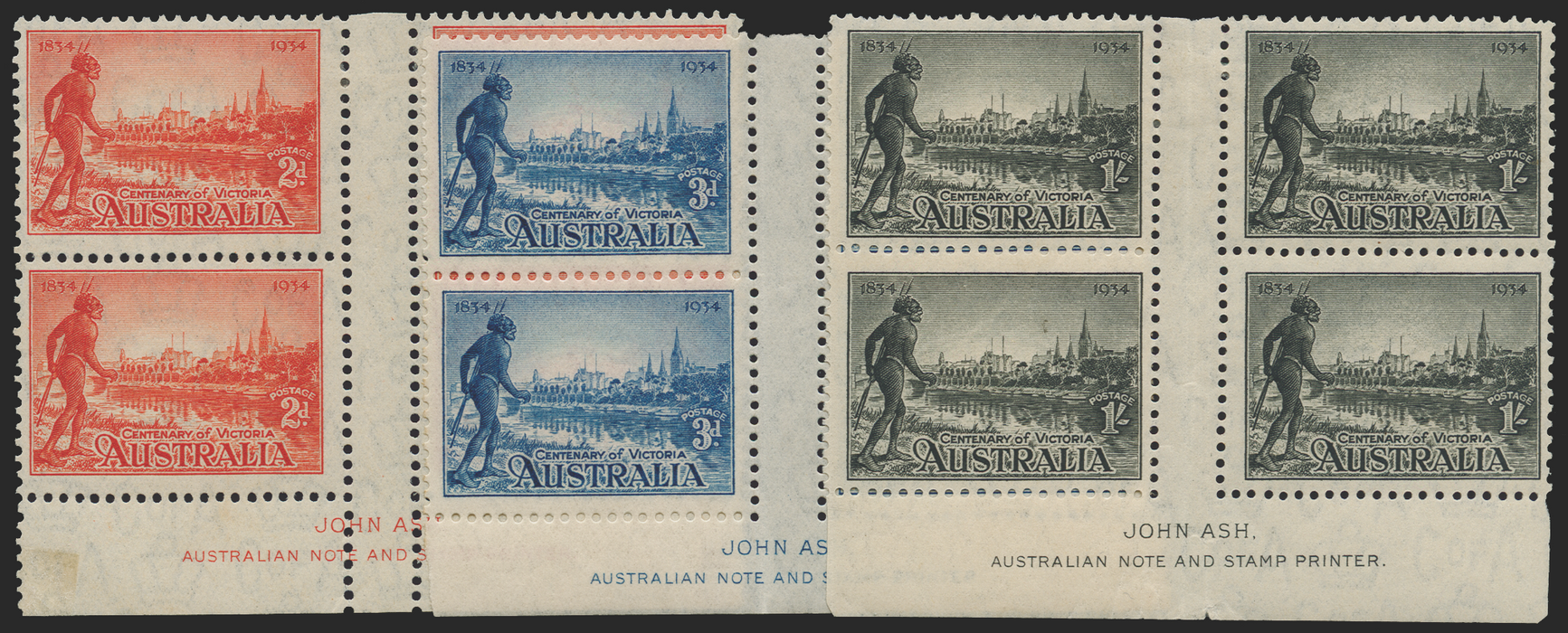AUSTRALIA 1934 Centenary of Victoria set of 4 to 1s (UNUSED), SG147/9