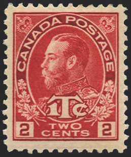 Canada 1916 2c + 1c bright carmine, SG232