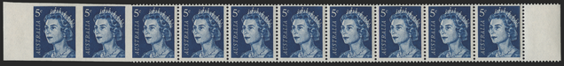 AUSTRALIA 1966-73 5c deep blue error, SG386c/cb
