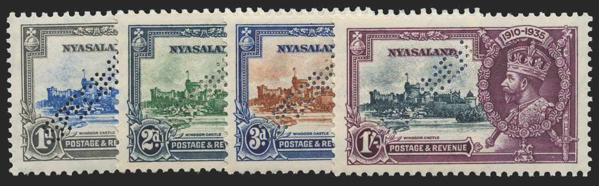 NYASALAND 1935 Silver Jubilee set of 4 to 1s Specimens, SG123s/6s