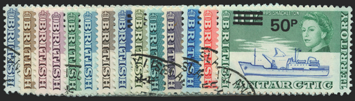 British Antarctic Territory set of 14 to 50p on 10s used, SG24/37