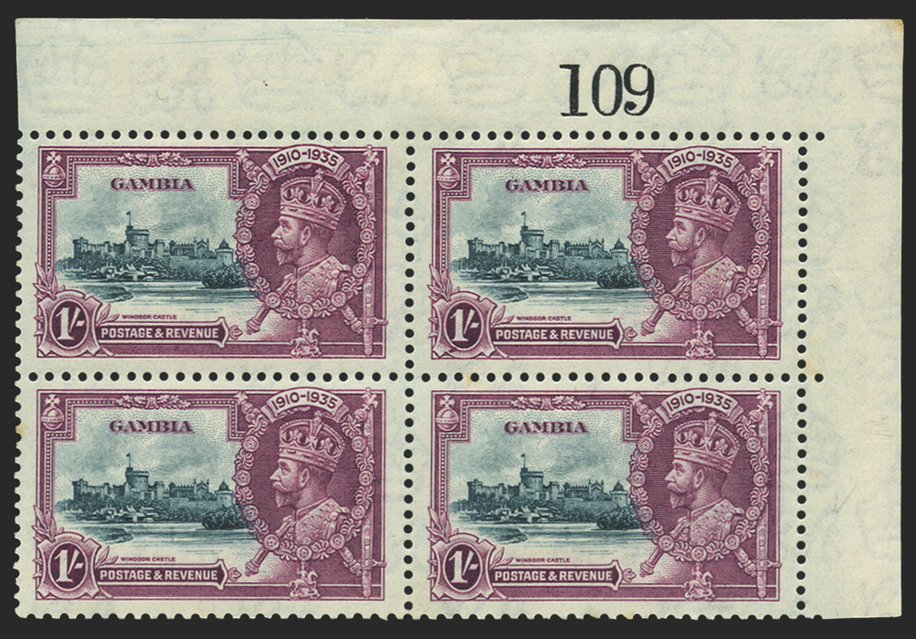 Gambia 1935 Silver Jubilee 1s slate and purple, SG146/c