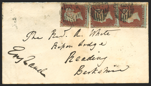 Great Britain 1855 1d red brown Plate 189 cover from the Crimea, SG17
