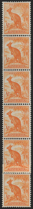 AUSTRALIA 1948-56 ½d orange (UNUSED), SG228c/cb