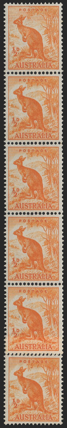 AUSTRALIA 1948-56 ½d orange (UNUSED), SG228c/cb