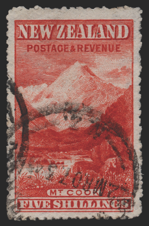 NEW ZEALAND 1902-09 5s deep red variety, SG329a