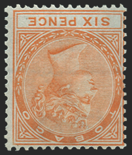 Tobago 1879 6d orange variety,  SG3w