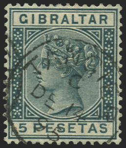 Morocco Agencies Gibraltar 1889-96 5p slate-grey used in Tangier, SGZ152