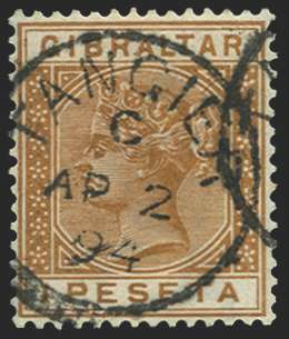 Morocco Agencies Gibraltar 1889-96 1p bistre used in Tangier, SGZ149