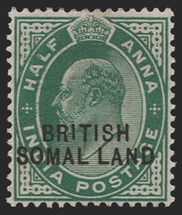 Somaliland Protectorate 1903 ½a green variety,, SG25d