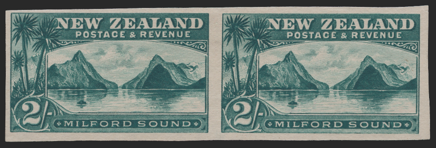 New Zealand 1899-1903 2s blue-green plate proof, SG269