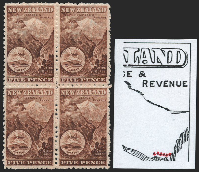 New Zealand 1902-7 5d red-brown variety, SG311