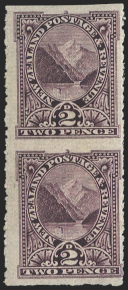 New Zealand 1902-07 2d purple "Pembroke Peak" error, SG319ac