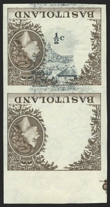 BASUTOLAND 1961-63 ½c grey-black and sepia variety, SG69a var