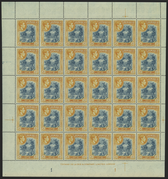 Jamaica 1938-50 5s slate-blue and yellow-orange, SG132b