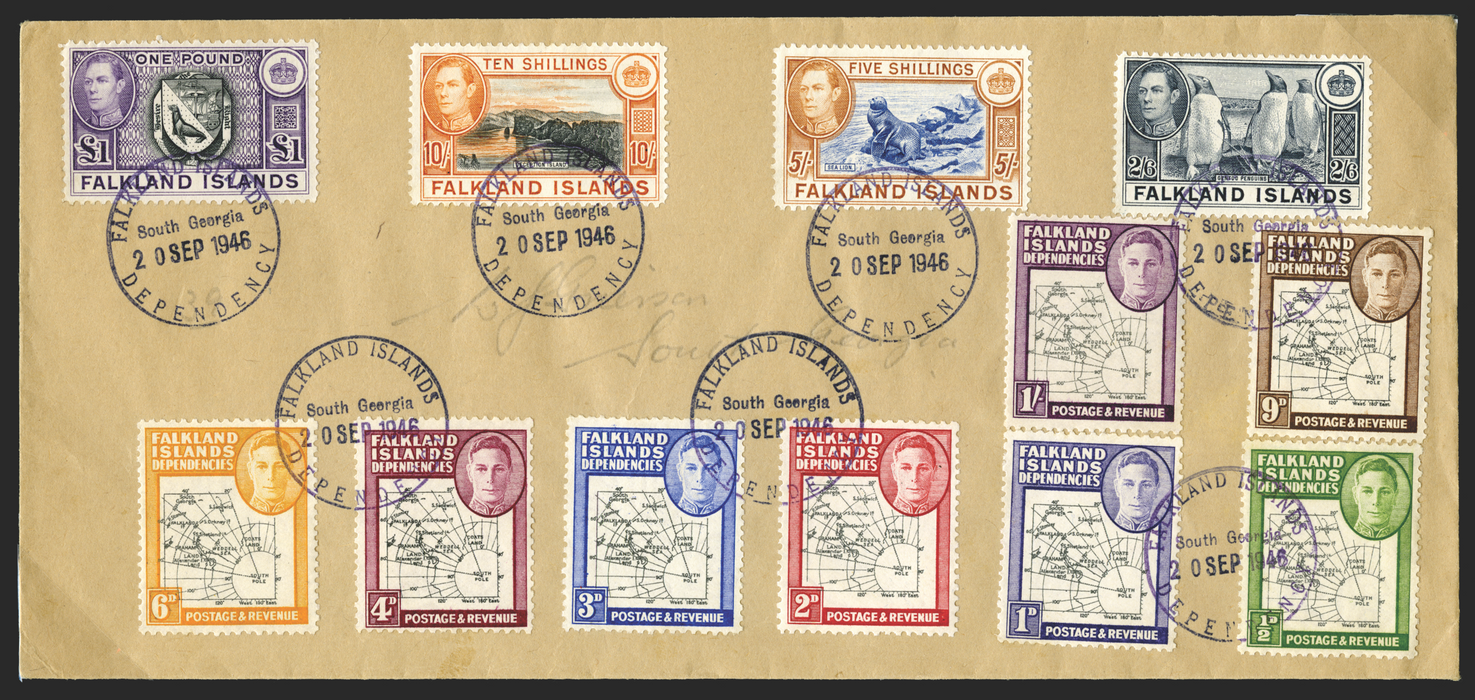 Falkland Islands Dependencies 1946 South Georgia cover, SGG1/8, SGZ85/8