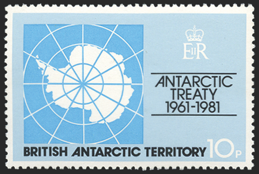 British Antarctic Territory 1981 Treaty 10p wmk to right u/m, SG99w