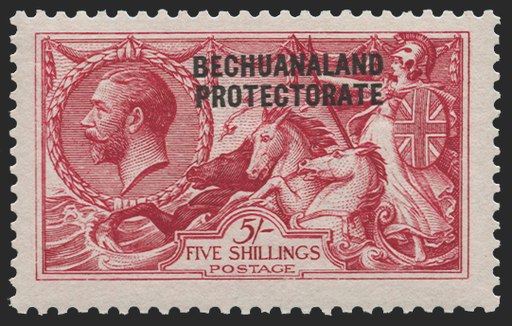 BECHUANALAND 1913-24 5s rose-carmine (UNUSED), SG84a