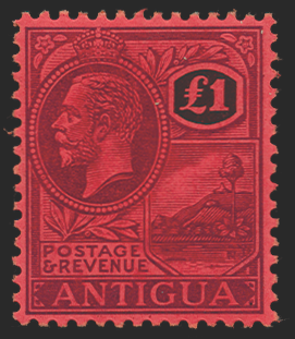 ANTIGUA 1921-29 £1 purple and black/red (UNUSED), SG61