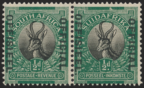 SOUTH AFRICA 1929-31 ½d green and black Official, variety, SGO7b