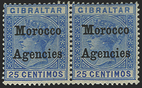 MOROCCO AGENCIES 1899-1902 25c ultramarine variety, SG12b