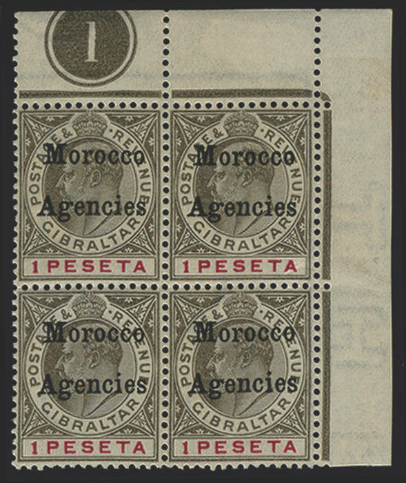 MOROCCO AGENCIES 1903-05 1p black and carmine, SG22