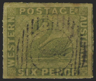 AUSTRALIA 1860-64 6d sage-green, SG32