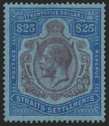 Malaya - Straits Settlements 1921-23 $25 purple and blue/blue, SG240b