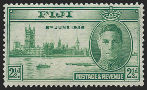 FIJI 1946 Victory 2½d green variety, SG268a