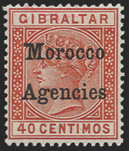 MOROCCO AGENCIES 1899 40c orange-brown variety, SG13b