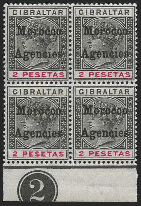 MOROCCO AGENCIES 1899 2p black and carmine, SG16