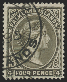FALKLAND ISLANDS 1891-1902 4d brownish black, SG31
