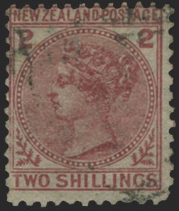 NEW ZEALAND 1878 2s deep rose 'First sideface', SG185