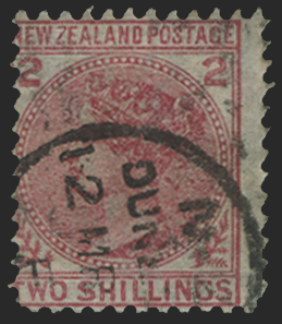 NEW ZEALAND 1878 2s deep rose 'First sideface', SG185